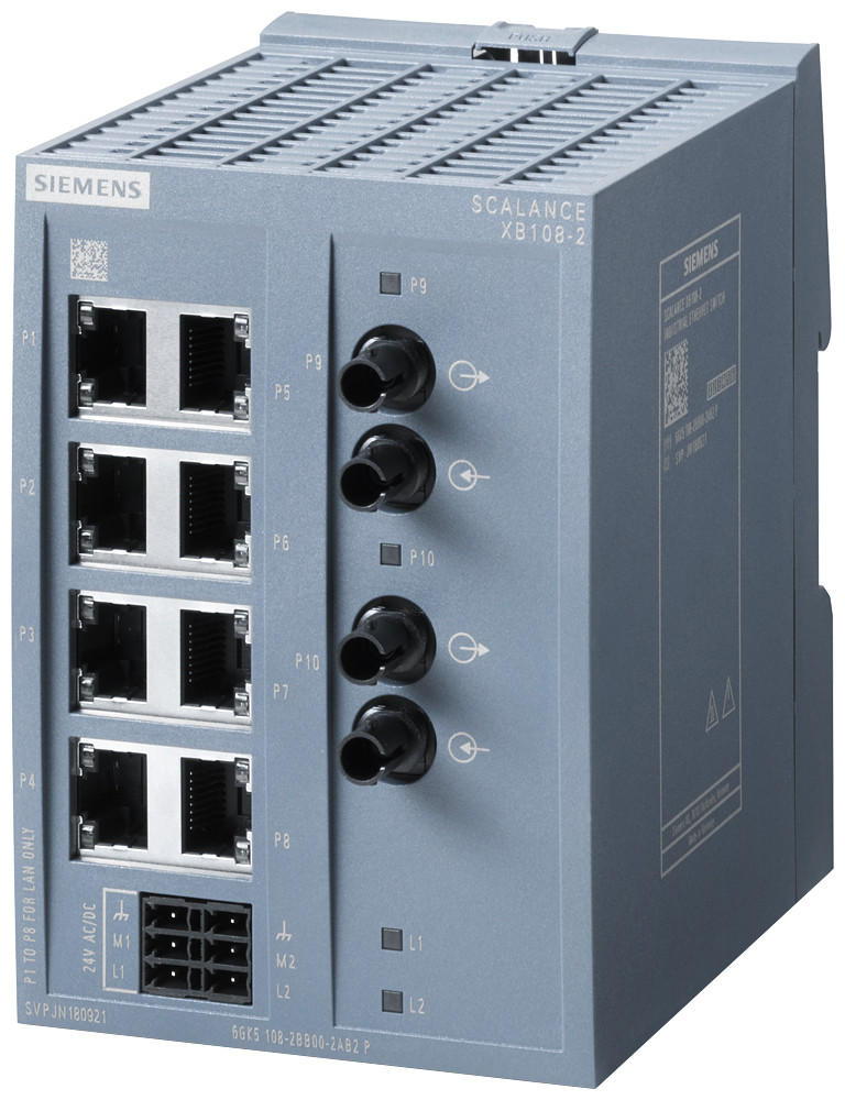 Siemens Scalance XB108-2, unmanaged switch, 8X 10/100 mbit/S ports,2X 100 mbit