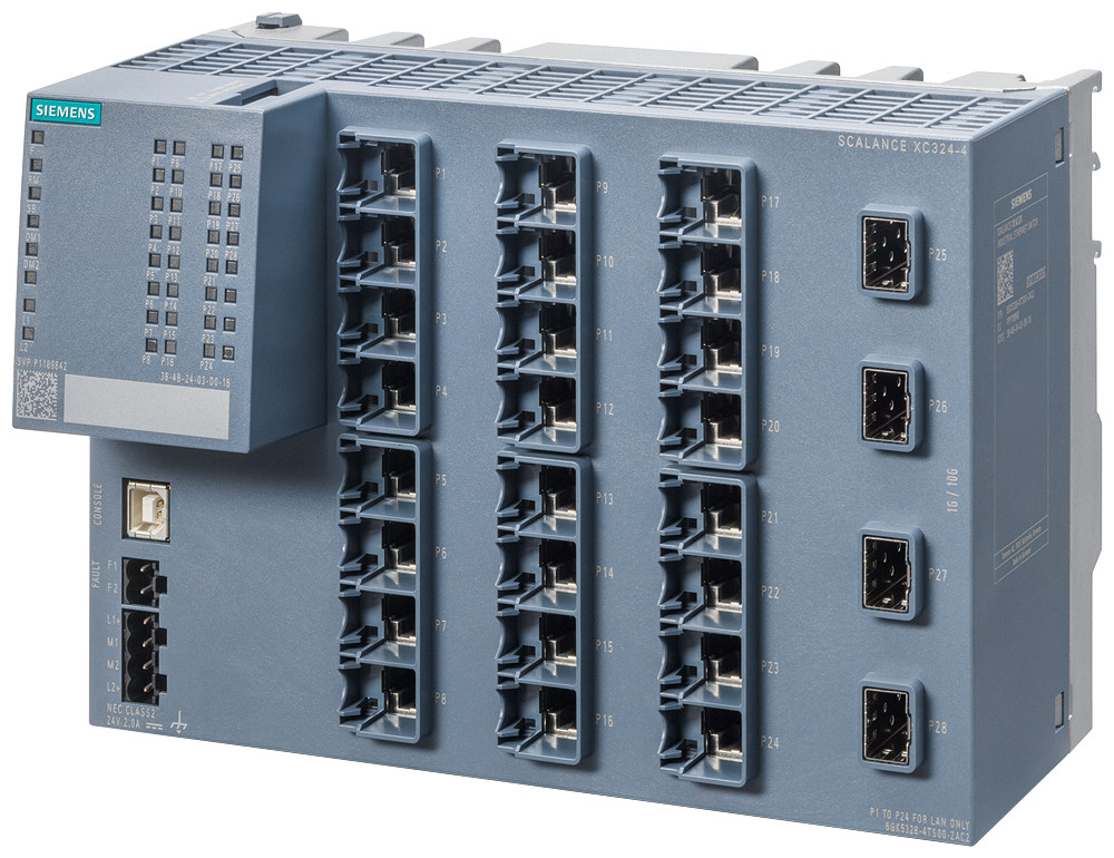 Siemens SCALANCE XC324-4 Scalance XC324-4 managed layer 2 ie switch, 24 X 10/100/1000 mbit/S RJ