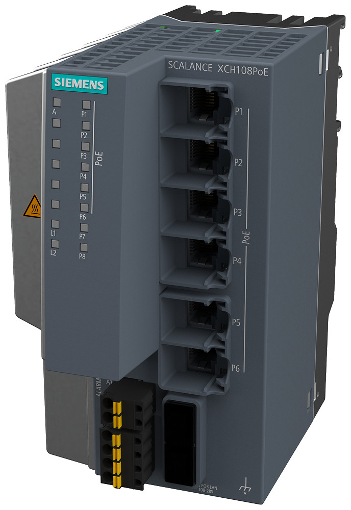 Siemens SCALANCE XCH108PoE (G, 2x SFP) Scalance Xch108poe (6xgbit poe, 2XSFP) unmanaged ie switch