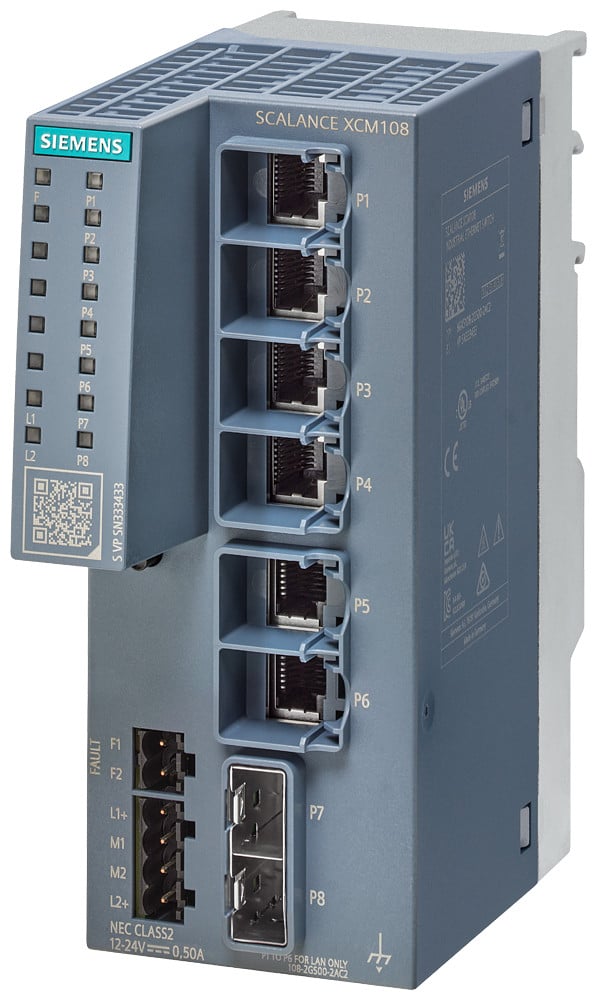 Siemens SCALANCE XCM108 Scalance XCM108, unmanaged switch, 6X RJ45, 2X SFP