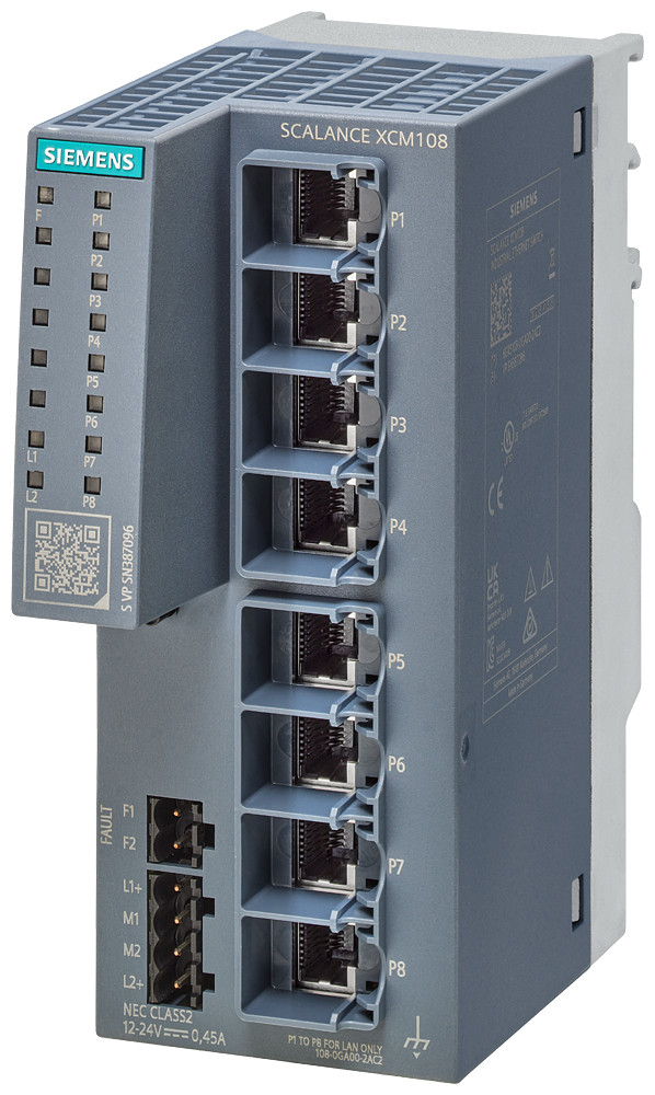 Siemens SCALANCE XCM108 Scalance XCM108, unmanaged switch, 8X RJ45