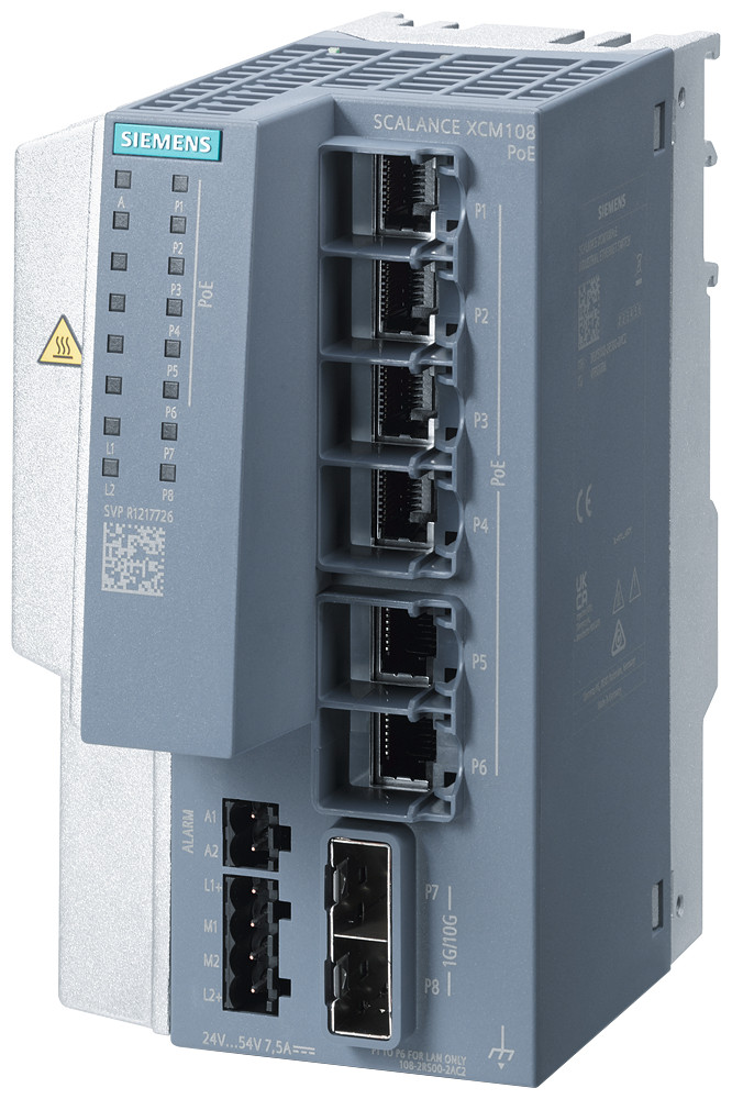 Siemens Scalance Xcm108poe (6 X gbit poe, 2XSFP) unmanaged ie switch