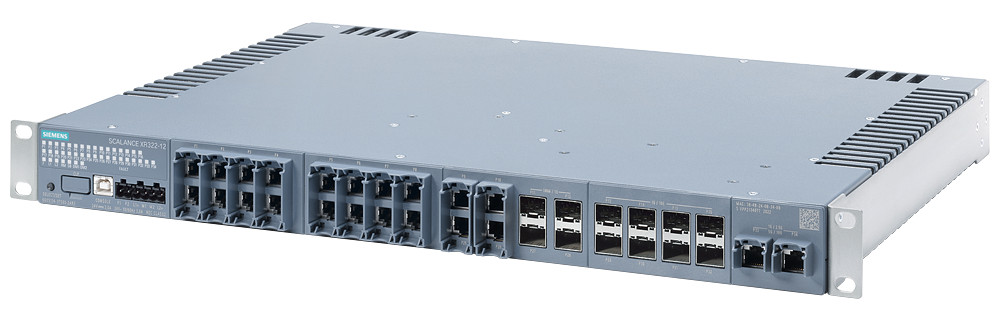 Siemens SCALANCE XR322-12 Managed Layer 2 switch, 24 V DC, 20x1g cu, 2x10g cu, 4x1g SFP, 8x1g/10