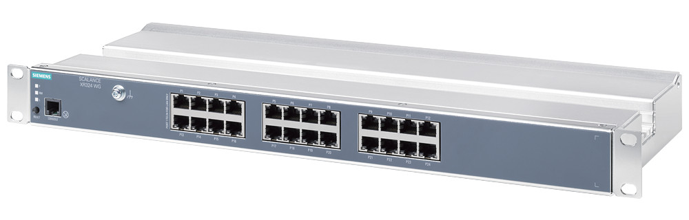 Siemens Scalance XR324 WG, managed layer 2 rack switch workgroup, 230 V ac, 24