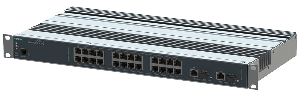 Siemens SCALANCE XR326-2C PoE WG Scalance XR326-2C poe WG, managed L2 switch, 24X RJ45 poe, 2X combo po