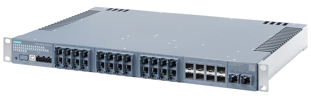 Siemens SCALANCE XR326-8 Managed Layer 2 switch, 24 V DC, 24 X 1G cu, 2 X 10G cu, 8 X 1G/10G SF