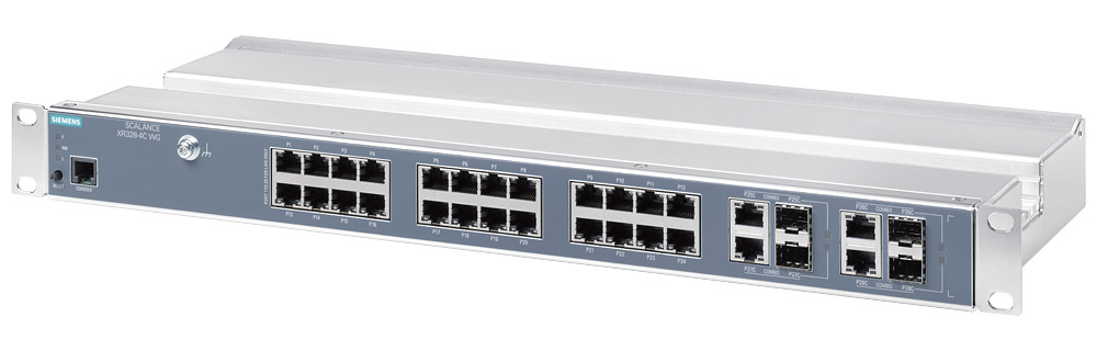 Siemens Scalance XR328-4C WG, managed L2 switch, 24X RJ45, 4X combo ports, 230