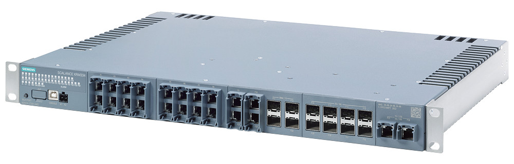 Siemens SCALANCE XRM334 Managed Layer 2 switch, 230V ac, 20x1g cu, 4 X 1G SFP, 8 X 1G/10G SFP+