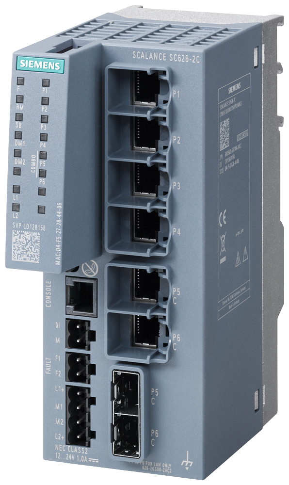 Siemens Security Appl. 4XRJ45 ports, 2xcombo ports, stateful inspection firewa