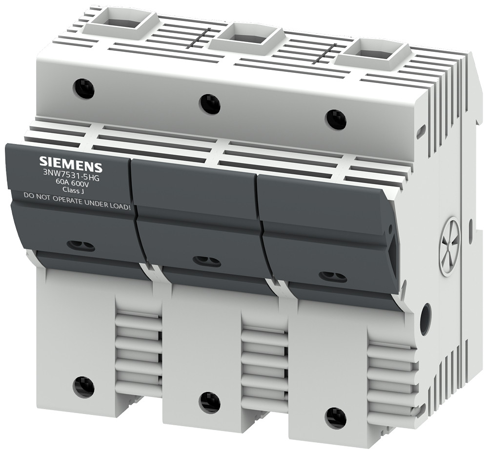 Siemens Sentron, fuse holder, class J, 3-pole, in: 60 A, un ac: 600 V