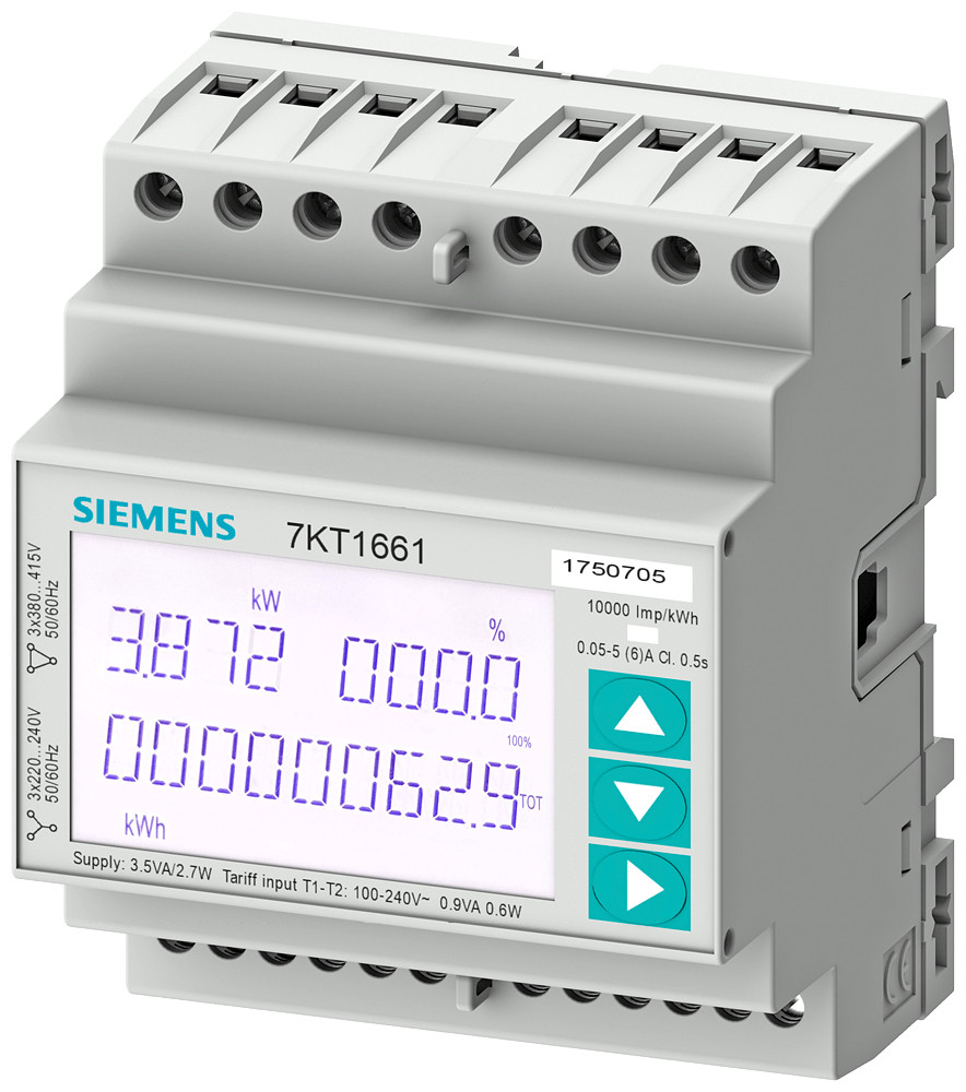 Siemens SENTRON 7KT PAC1600 Sentron 7KT pac1600 energy meter, 3-phase, 5 A, din rail, modbus rtu,