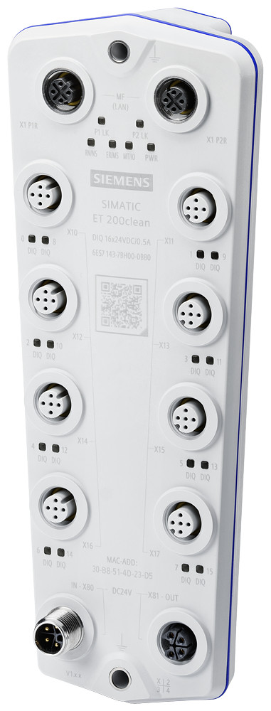 Siemens Simatic Et 200clean diq 16x24vdc/0.5a 8XM12 8X M12