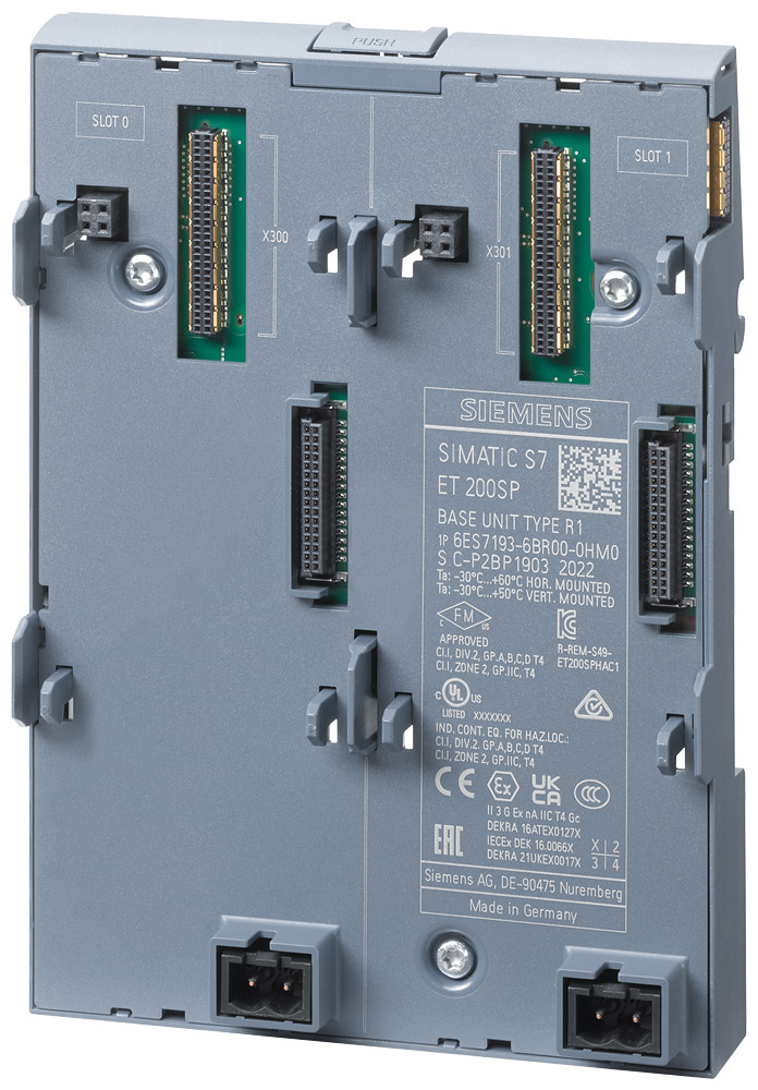Siemens Simatic Et 200SP bu type M0 for two im 155-6 R1 incl. 2X 24 V connecti
