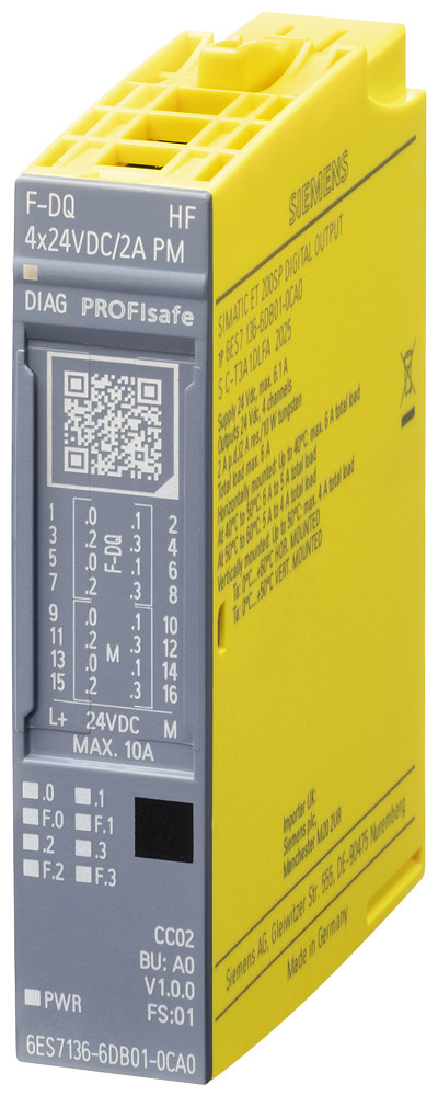 Siemens Simatic Et 200SP F-DQ 4X 24 V DC/2 A PM HF