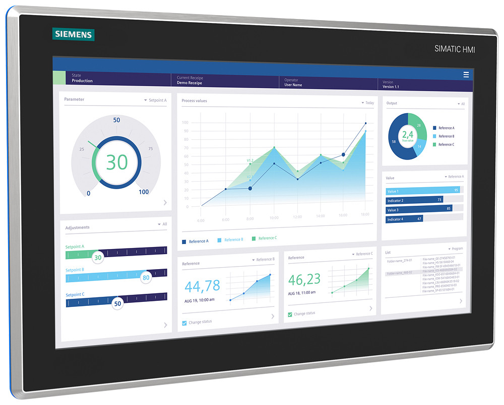 Siemens Simatic Hmi MTP1900 unified comfort hygienic ip69, fda, shatter protec