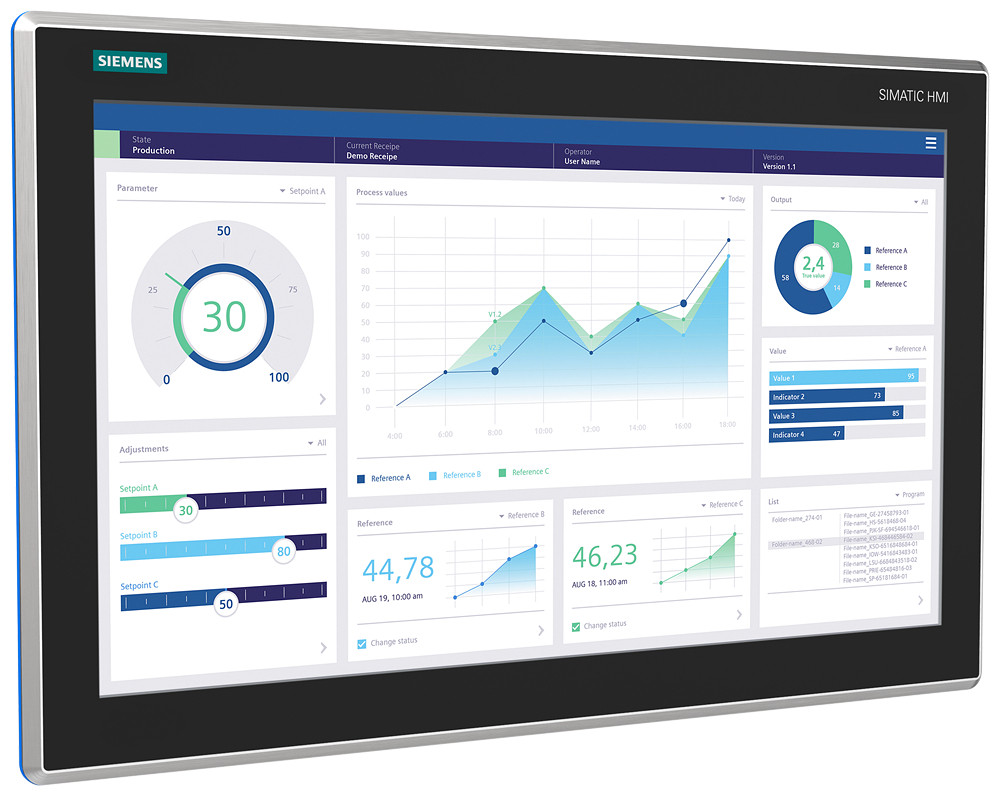 Siemens Simatic Hmi MTP2200 unified comfort hygienic hygienic ip69, fda, shatt