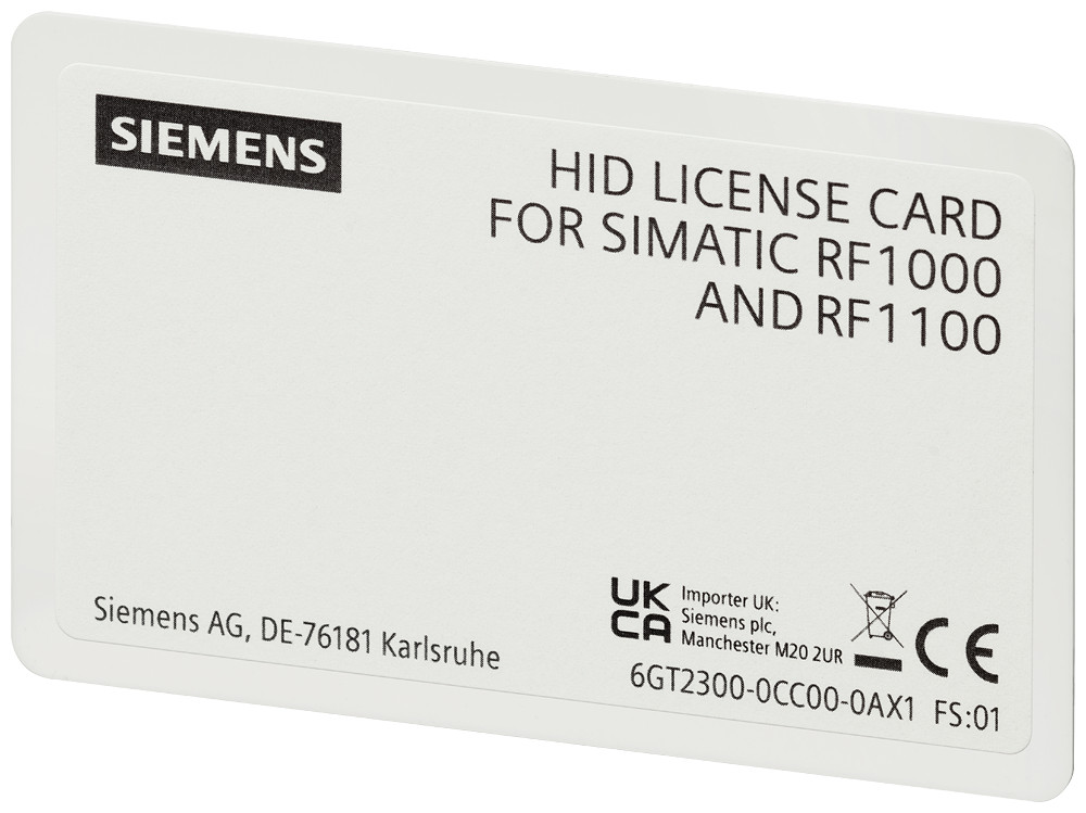 Siemens Simatic RF1000 hid license card transponder RF1100T with single licens