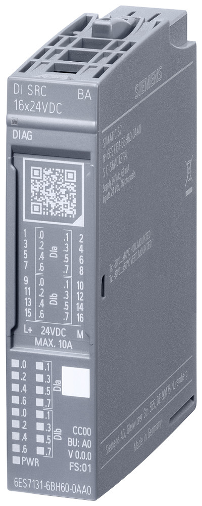 Siemens SIMATIC Simatic Et 200SP di 16x24vdc SRC ba pu 1