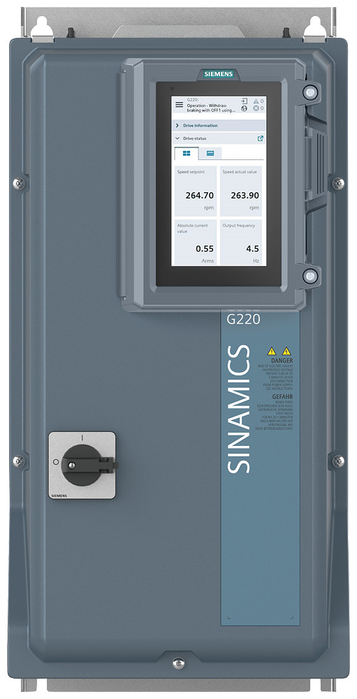 Siemens Sinamics G220 380-500 V 3ac + 10/-20% 47-63 HZ power low overload: 15