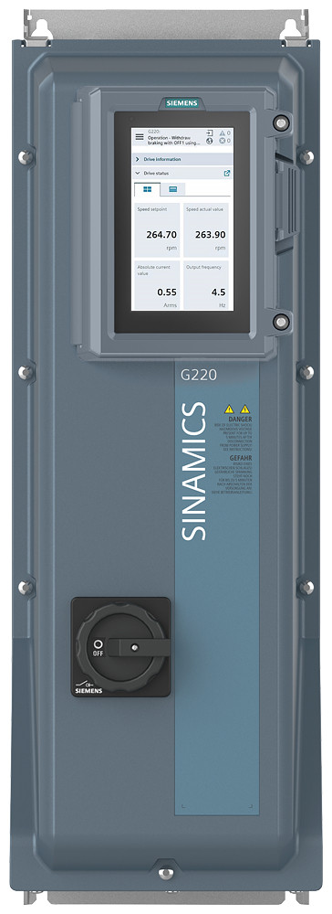 Siemens Sinamics G220 380-500 V 3ac + 10/-20% 47-63 HZ power low overload: 22