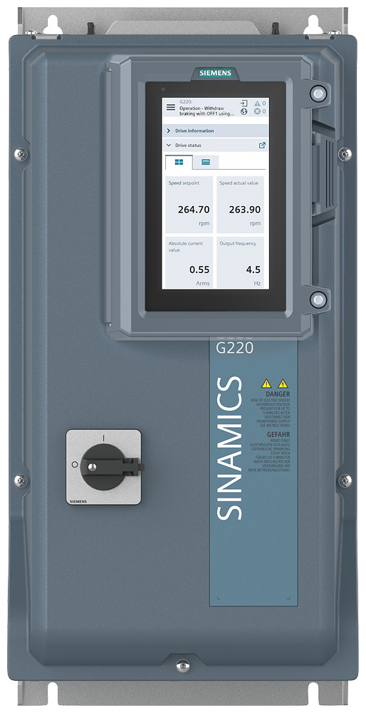 Siemens Sinamics G220 380-500 V 3ac + 10/-20% 47-63 HZ power low overload: 7.5