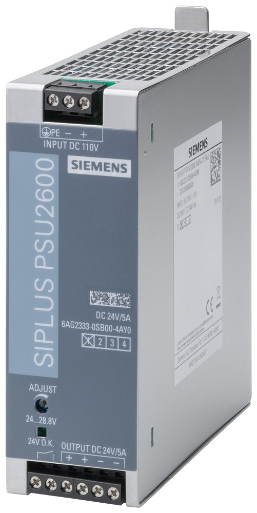 Siemens Siplus PS psu2600 24V/5a TX rail input: 110 V DC, output: 24 V DC/5 A,