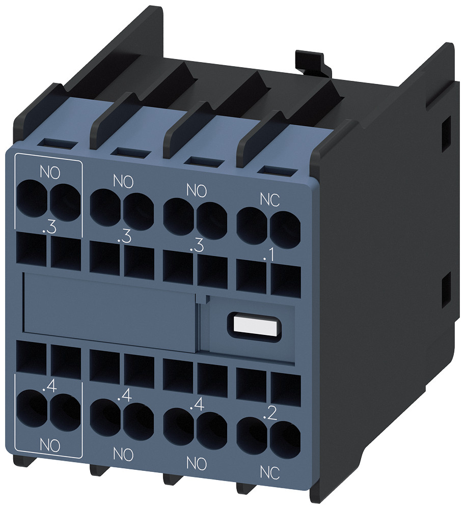 Siemens SIRIUS 3RH29 Hulpschakelaar Aan voorzijde, 2no+2nc, stroombaan 1no, 1no, 1no, 1NC,