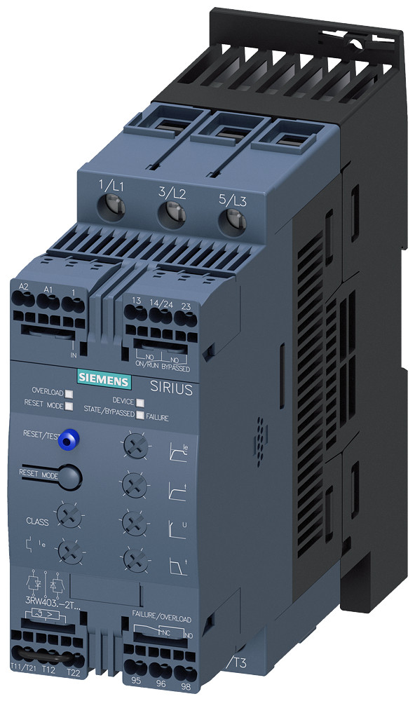 Siemens SIRIUS 3RW40 Softstarter S2, 45 A, 30 KW/500 V, 40 graden, ac 400-600 V, ac/DC 24 V