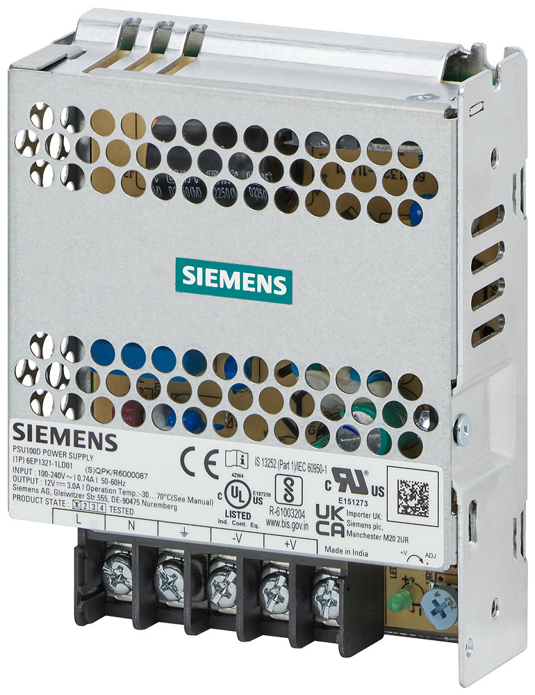 Siemens SITOP PSU100D Power Supply sitop psu100d, single-phase 12 V DC/3 A for wall mounting