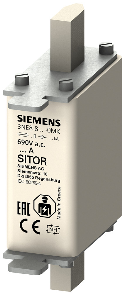 Siemens Sitor Fuse link, with blade contacts, NH000, in: 63 A, GR, un ac: 690