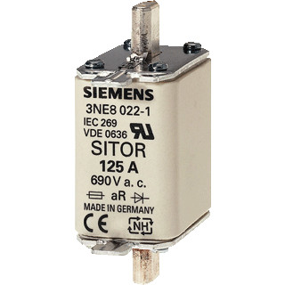 Siemens Sitor fuse smeltpatroon (mes) NH00 bovenkenmelder 160a