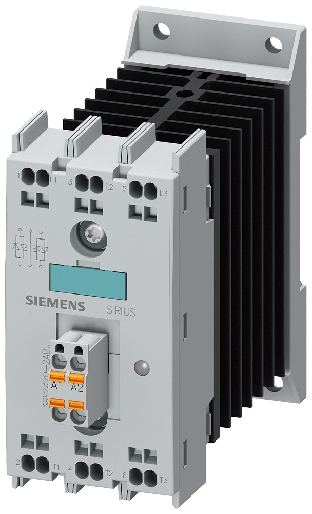 Siemens Solid-State contactor 3RF2, 3-PH. ac51 20 A 48-600 V/4-30 V DC 2-phase