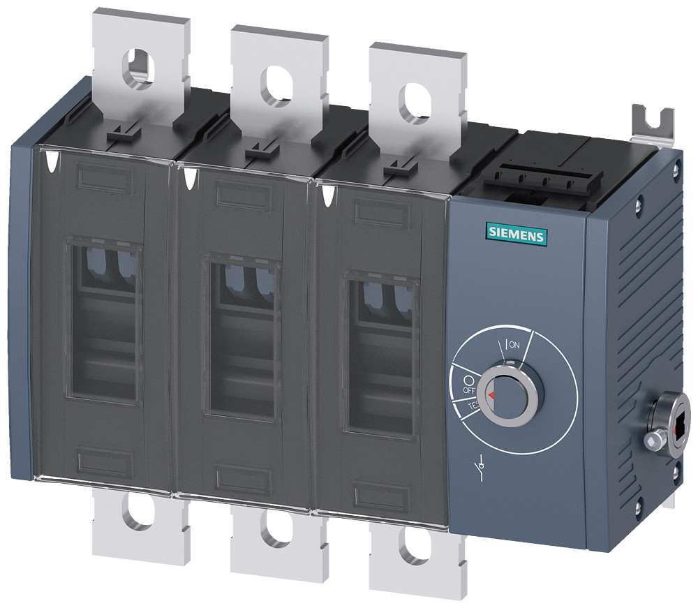Siemens SENTRON 3KD5 Lastscheidingsschakelaar 1000 A, uitv. 4, 3-polig zijaandrijving recht