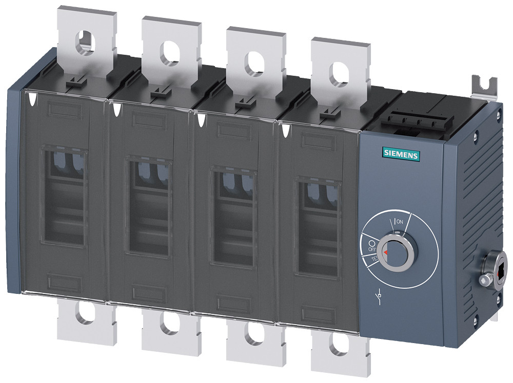 Siemens SENTRON 3KD5 Lastscheidingsschakelaar 1000 A, uitv. 4, 4-polig zijaandrijving recht