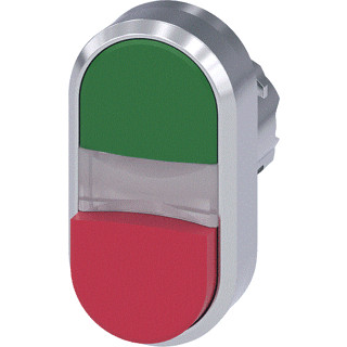 Siemens Dubbele drukknop metaal groen rood ip69k