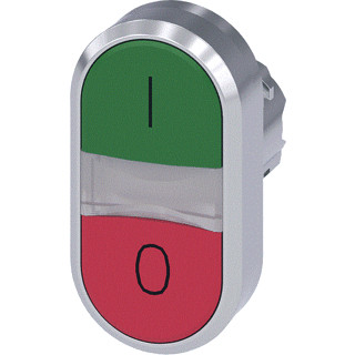 Siemens Dubbele drukknop metaal groen rood ip69k