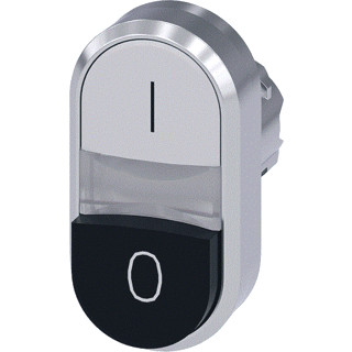 Siemens Dubbele drukknop metaal wit zwart ip69k