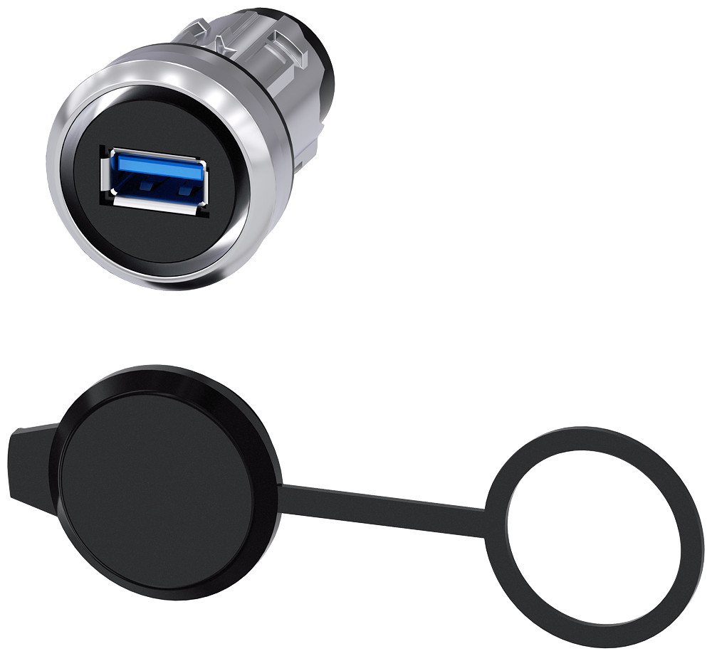 Siemens Usb Connection, 22 MM, metal high gloss, silver