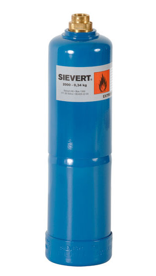 Sievert Gasfles 340G zonder kraan en haak, gevuld