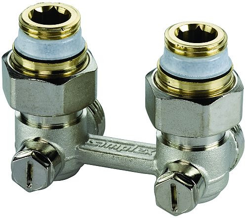 Simplex H-onderblok 2-pijps, haaks MM G1/2"XG3/4" ek ni