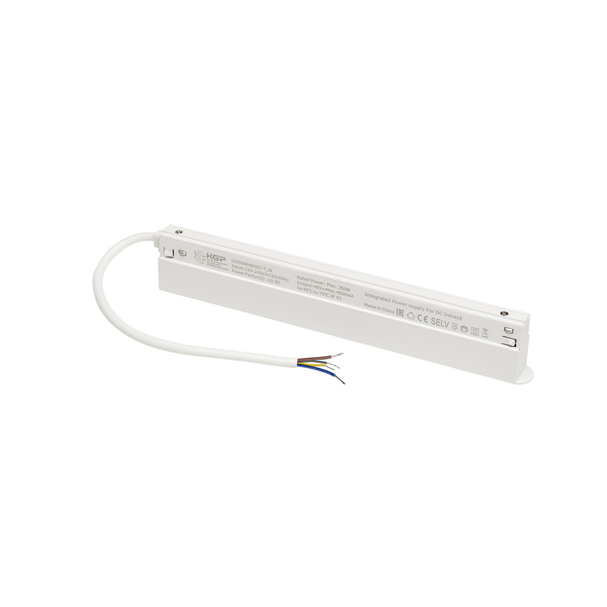 SLV 48V SYSTEM 48 V systeem, intrack led-driver, 48 V DC, 250 W, incl. 30 CM aansluit