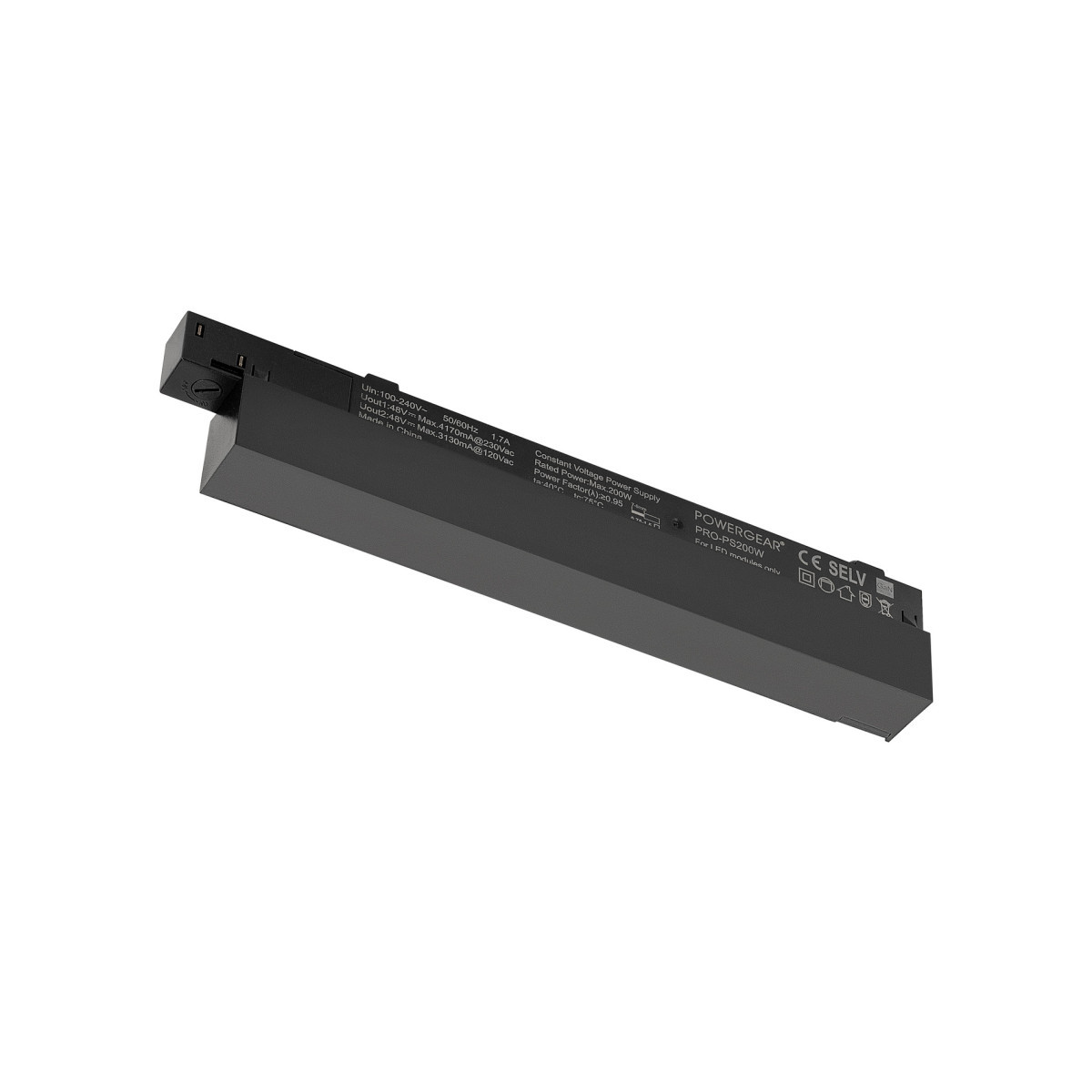 SLV 48V SYSTEM 48V Systeem, intrack led-driver, 48V DC, 200W, on/off, terminal voor 2