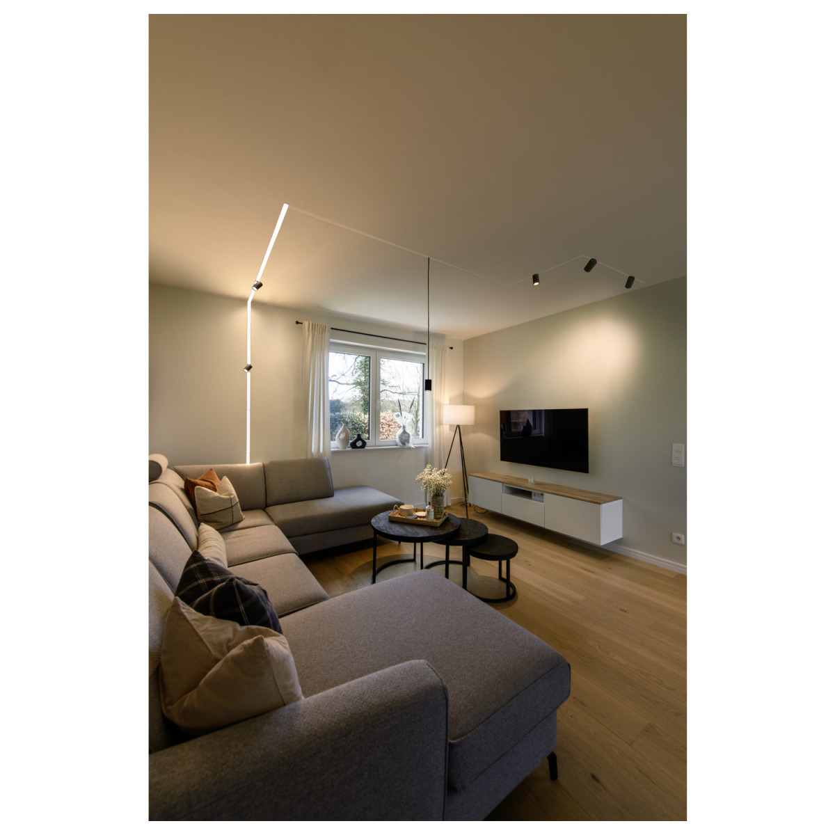 SLV 48V SYSTEM Numinos® XS 48V track dali, pendelarmatuur, zwart/zwart, 8,7W, 620LM,