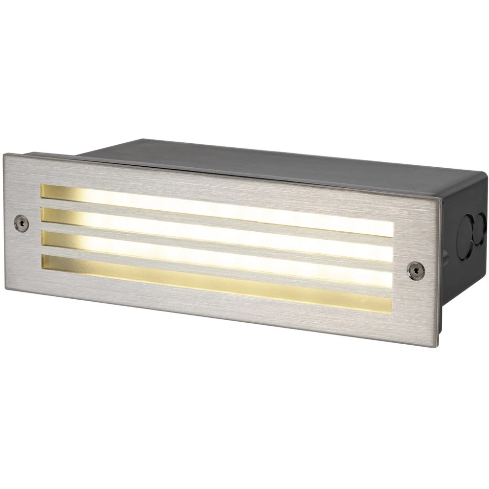 SLV Brick mesh wandinbouwarmatuur rechthoekig 3000K 5W ip55 zwart