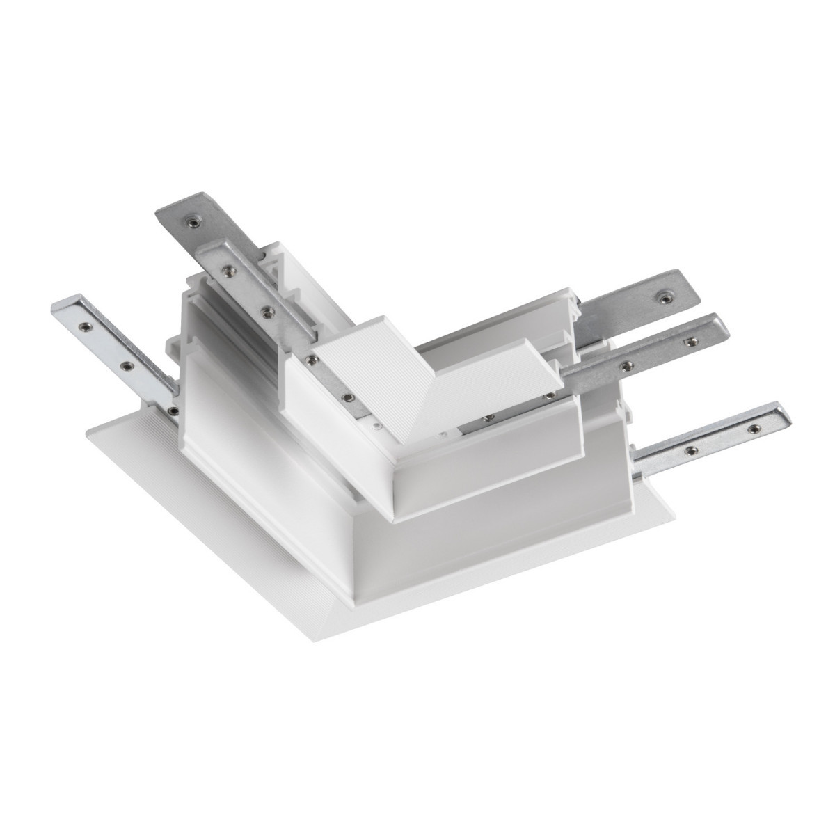 SLV 48V SYSTEM L-Verbinder mechanisch, 48V track, voor inbouwrail diep, links, wit