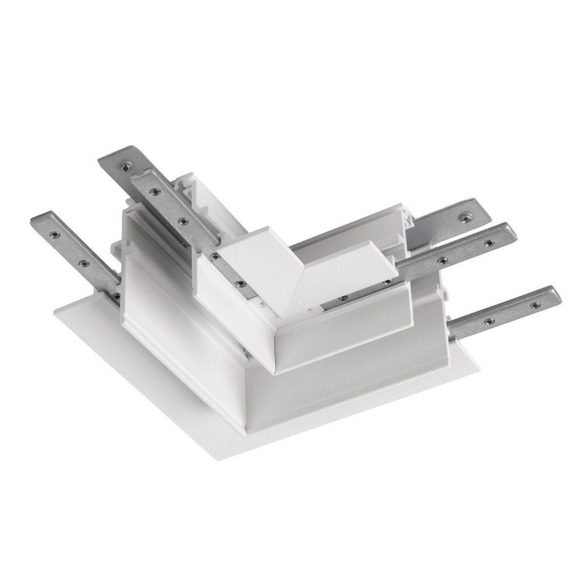 SLV 48V SYSTEM L-Verbinder mechanisch, 48V track, voor inbouwrail diep, rechts, wit
