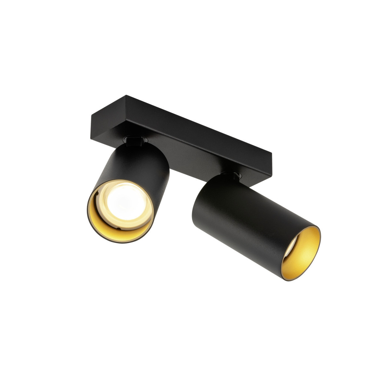 SLV KAMI Kami, plafondopbouwarmatuur, double, 2 X max.. 10 W, gu10, zwart/goud