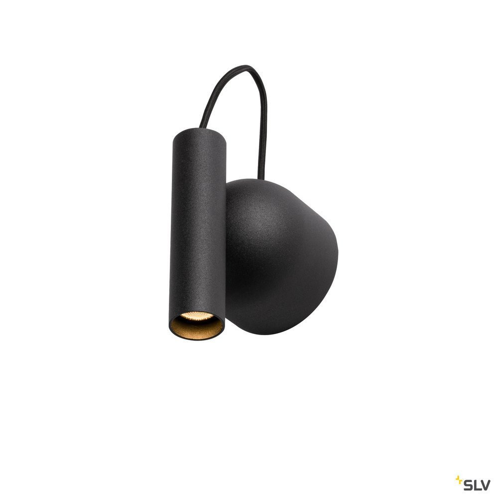 SLV KARPO Karpo Magn WL, indoor led wandopbouwarmatuur zwart 3000 K