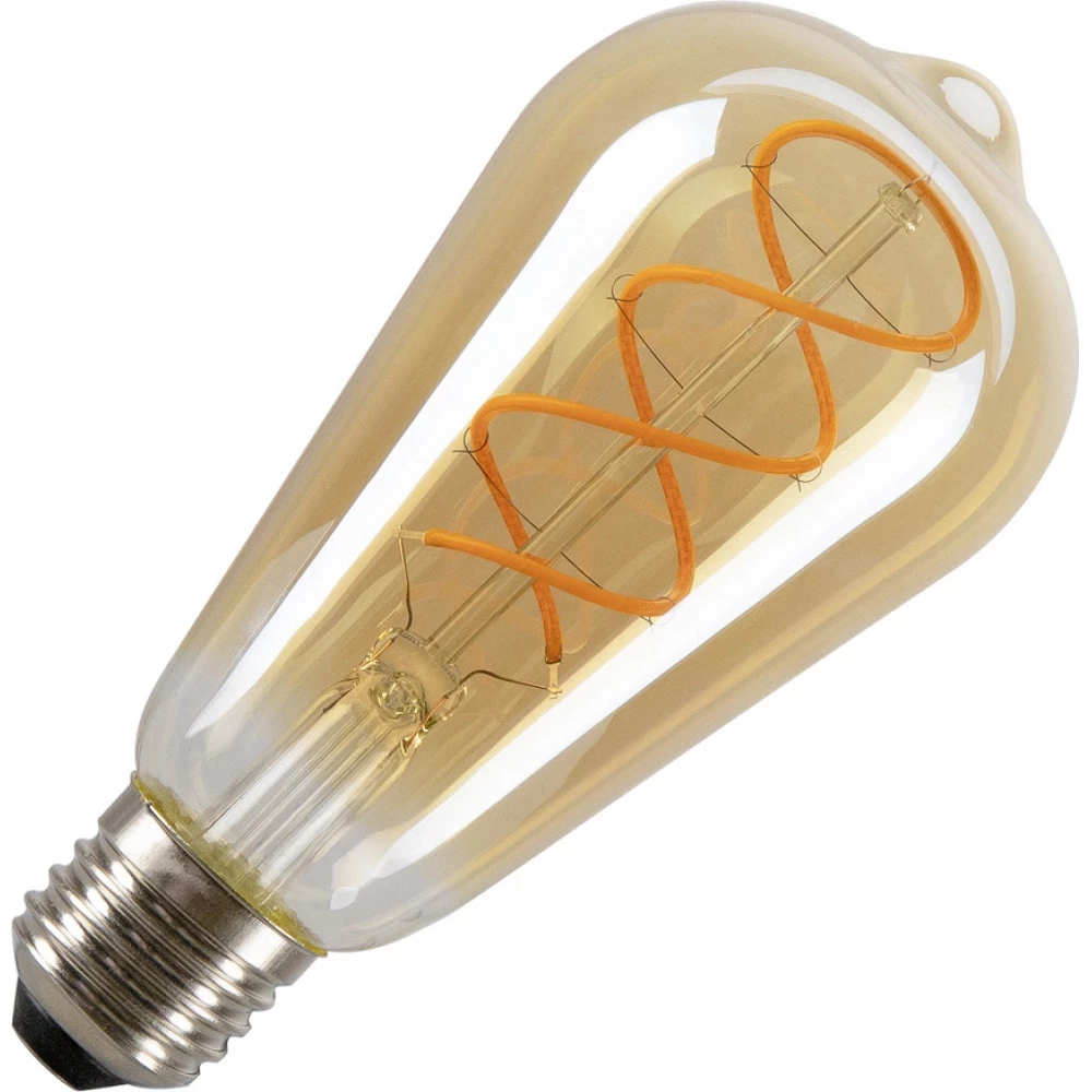 SLV Lichtbron ST64 e27 goud curly filament 1800K