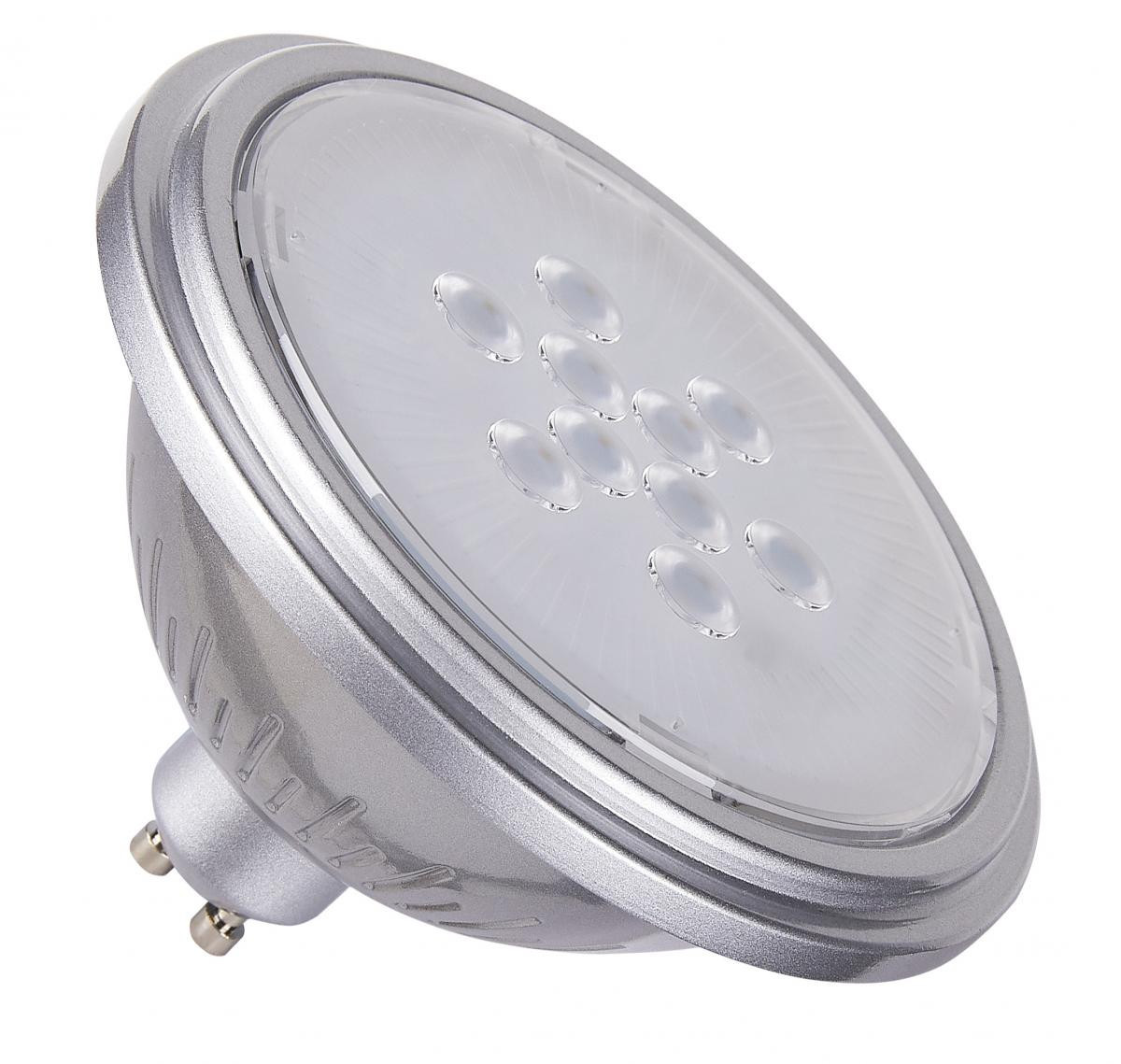 SLV LEUCHTMITTEL Qpar111 Gu10, led lichtbron, zilver, 7W, 3000K, cri90 25°